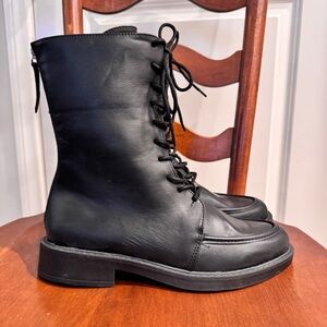 Journee Collection Black Vegan Leather Women's Combat Boots Size 9 Brand New